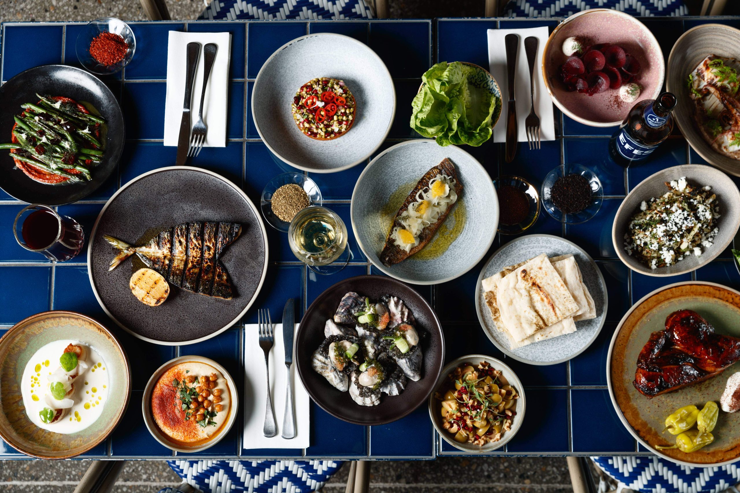 A spread of contemporary Turkish food at Anason in Barangaroo