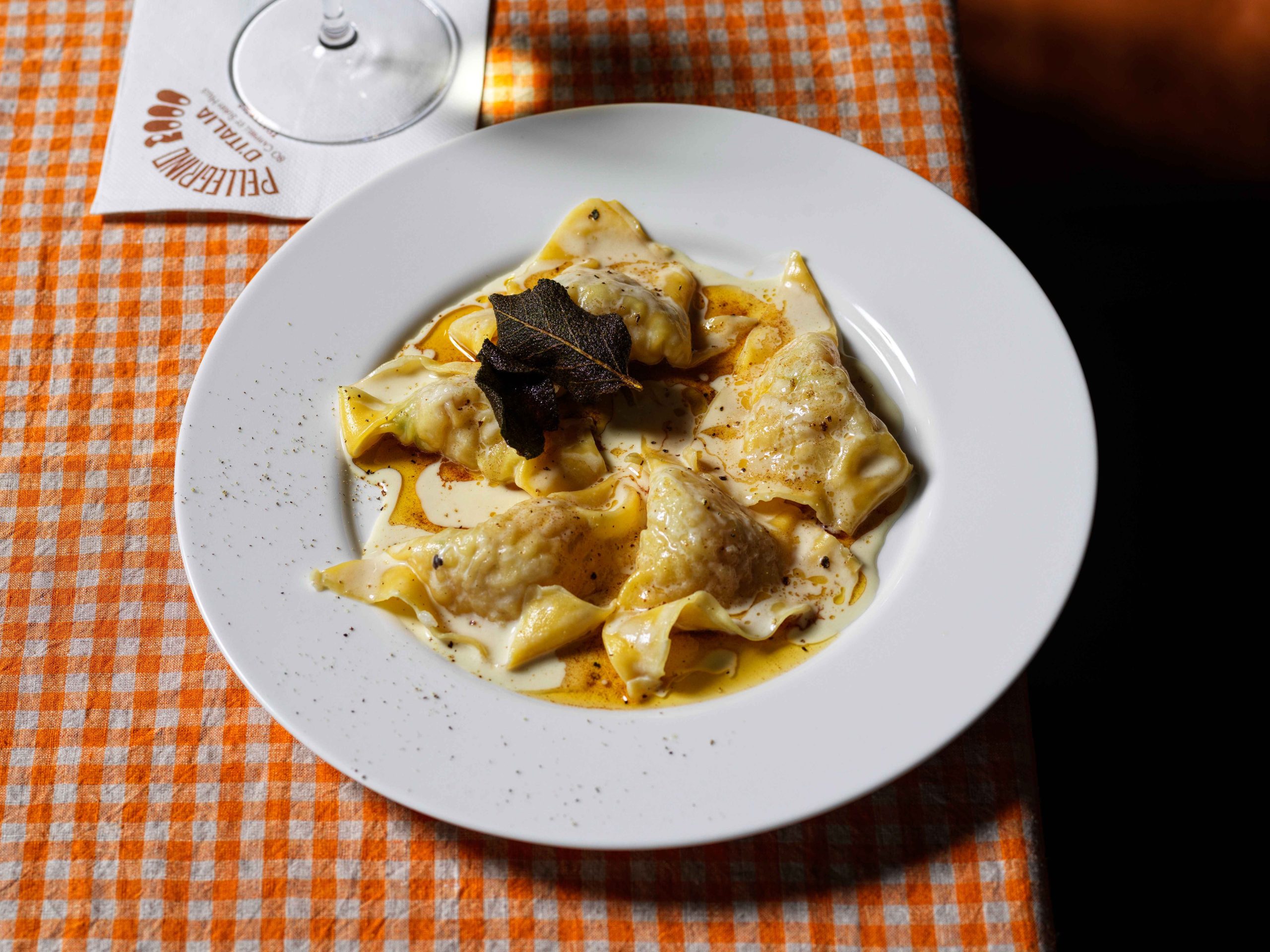 Ravioli with prawns and brown butter at Pellegrino 2000 in Sydney, one of the best restaurants in Australia