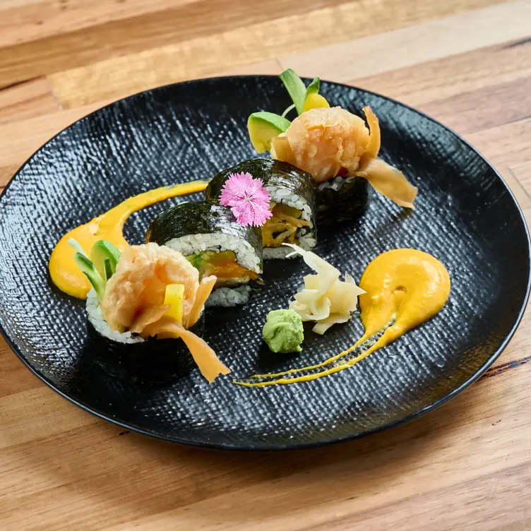 An artfully plated sushi dish at Chocolate Buddha, one of the best Asian restaurants in Melbourne.