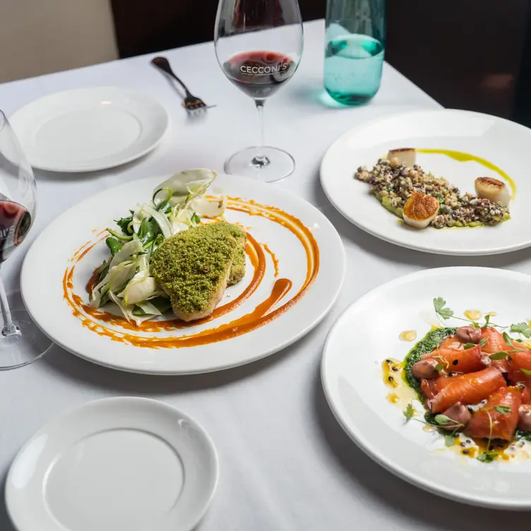 Various dishes at Cecconi’s Flinders Lane, one of the best Italian restaurants in Melbourne. Credit: Cecconi’s Flinders Lane