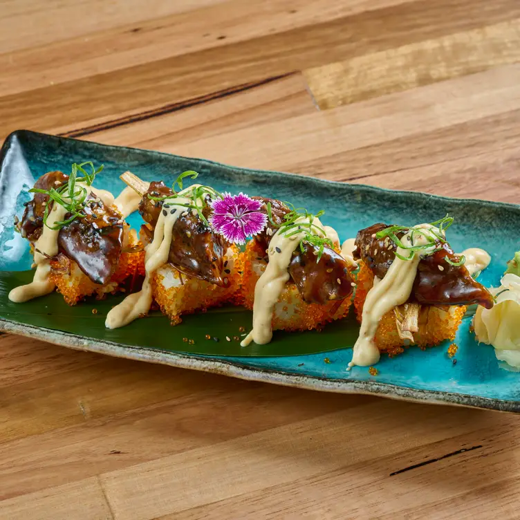 A dish with fish eggs at Chocolate Buddha, one of Melbourne’s best Asian restaurants.