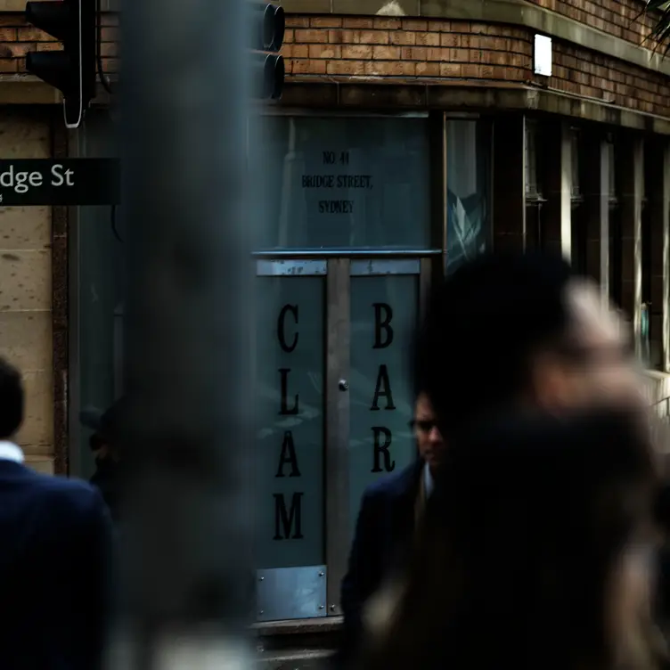 The doors of Clam Bar, one of the best steak restaurants in Sydney. Credit: Clam Bar