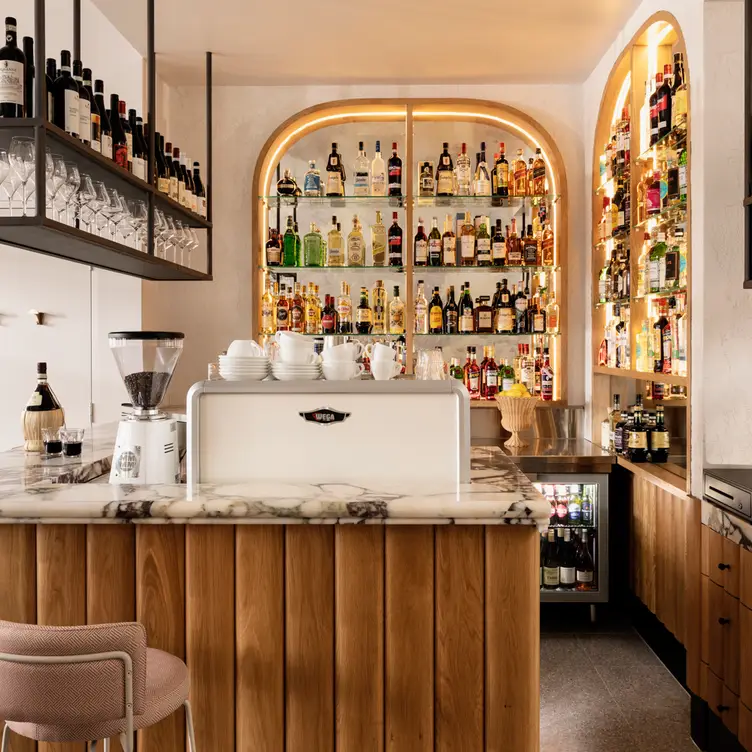 The espresso machine and bar at Grazia Restaurant, one of the best Italian restaurants in Melbourne. Credit: Grazia Restaurant