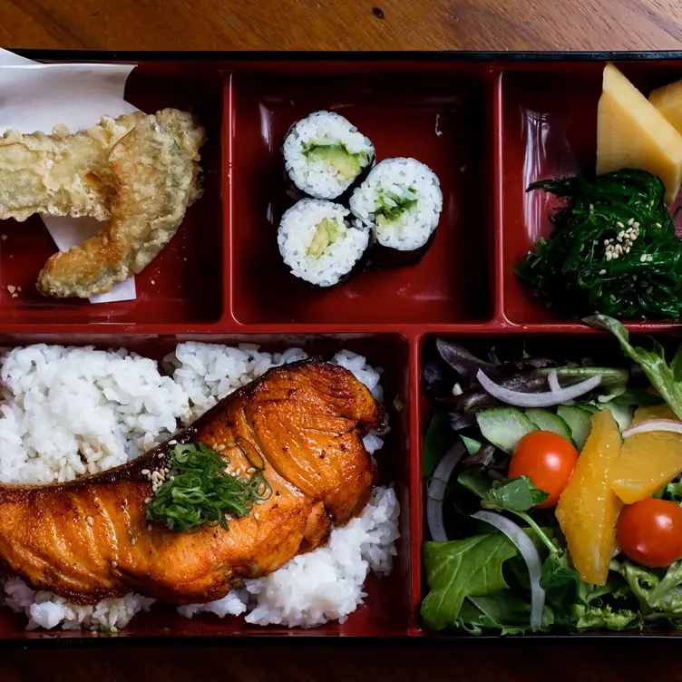 A bento-style plate with different Japanese dishes at Hikari, one of Brisbane’s best Asian restaurants