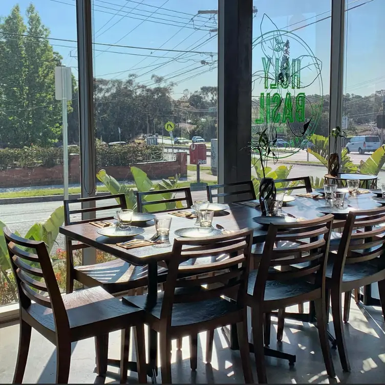 View of the dining area at Holy Basil – one of the one of the best Melbourne vegetarian restaurants.