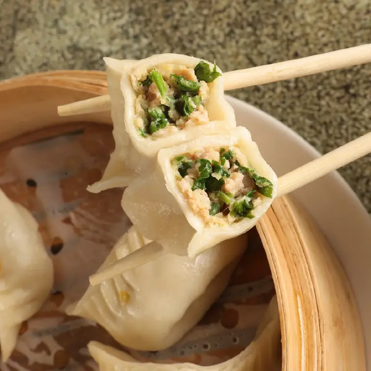 A dumpling served at Lilong West End, one of the best Chinese restaurants in Brisbane.