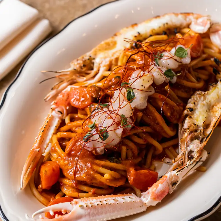 A pasta and seafood dish at Mode Kitchen & Bar, one of the best steak restaurants in Sydney. Credit: Mode Kitchen & Bar