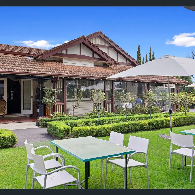 The outdoor dining area at Rosebank North, one of the best steak restaurants in Melbourne. Credit: Rosebank North