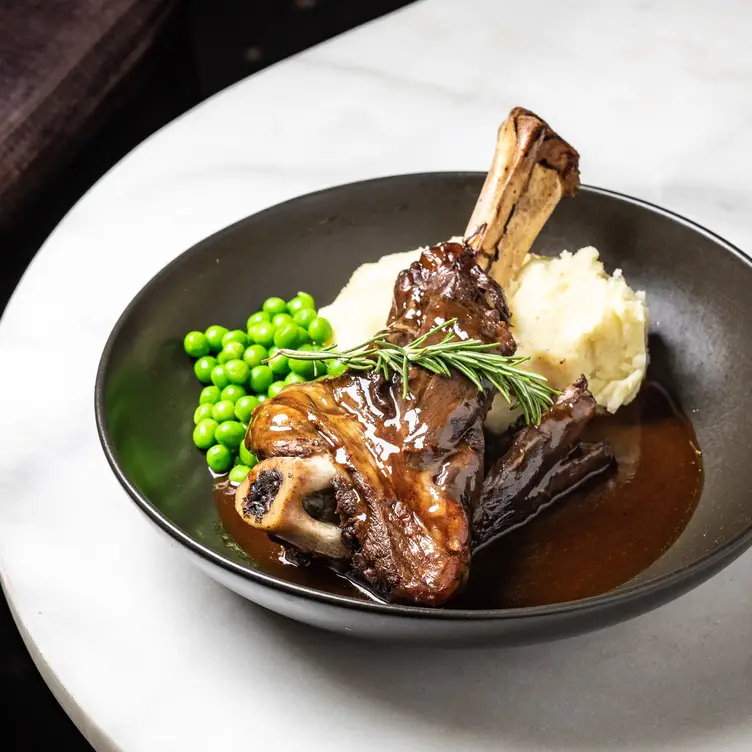 Roast meat, peas, mashed potato and gravy from The Clare Castle, one of the best steak restaurants in Melbourne. Credit: The Clare Castle