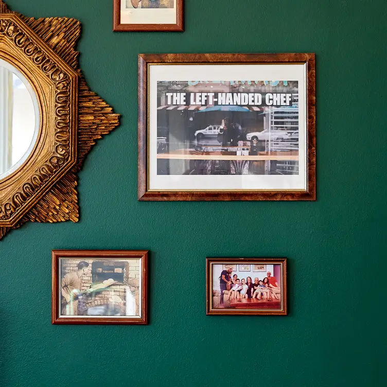 Pictures on the wall at The Left Handed Chef, one of the best Melbourne vegetarian restaurants.