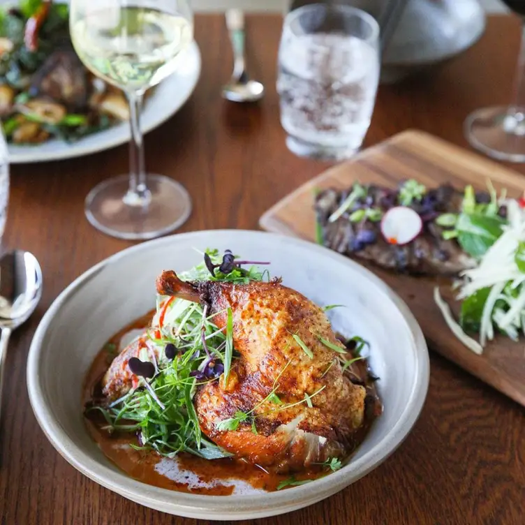 A few different dishes and drinks served at Chubby Cheeks, one of Sydney’s best Thai restaurants.