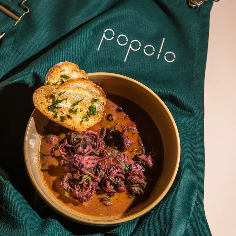 A soup dish served at Popolo Restaurant, one of the best seafood restaurants in Brisbane.