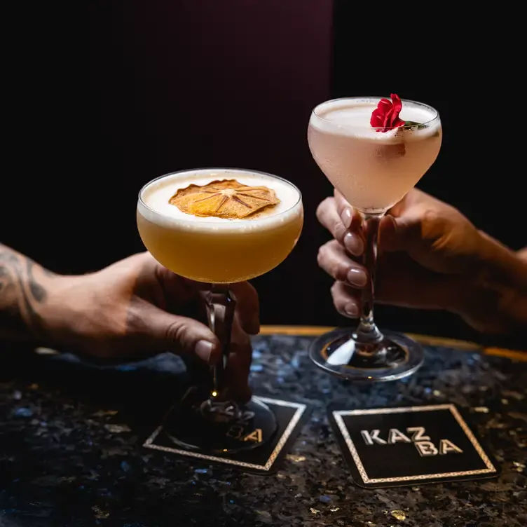 Two cocktails served at Kazba, one of Brisbane’s best date night restaurants.