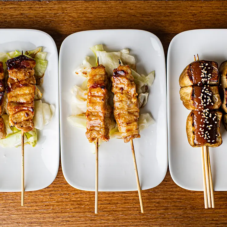 Plates of skewers served at Chaco Ramen, one of Sydney’s best Japanese restaurants.