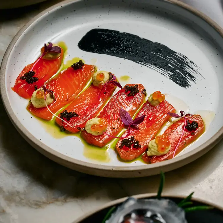 A dish of finely sliced salmon topped with roe served at Allegro Restaurant, one of Melbourne’s best new restaurants.