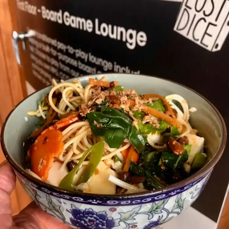 A bowl of noodles served at The Lost Dice, one of the best family restaurants in Adelaide.