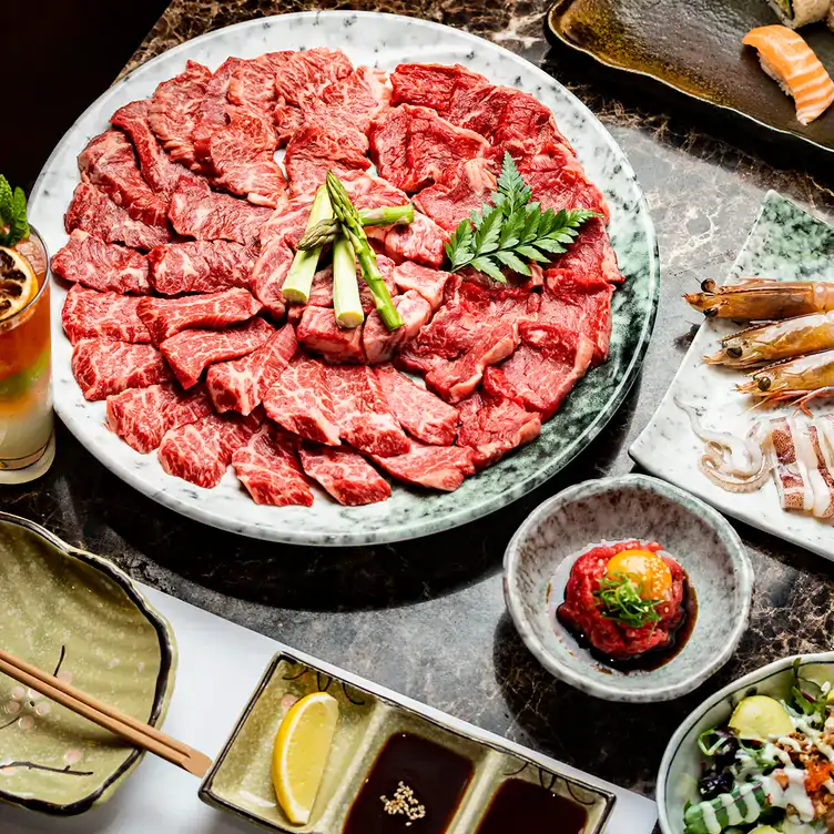 A plate of raw Wagyu beef served at Burwood Rengaya Casual Dining, one of the best family-friendly restaurants in Sydney.