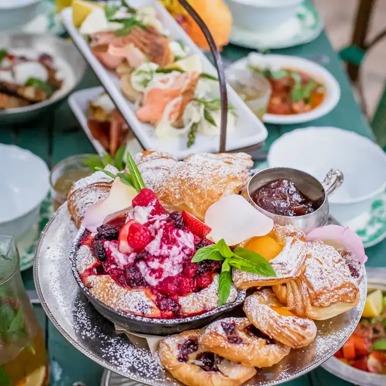 A dish of various baked foods served at The Grounds of Alexandria Cafe, one of the best family-friendly restaurants in Sydney.