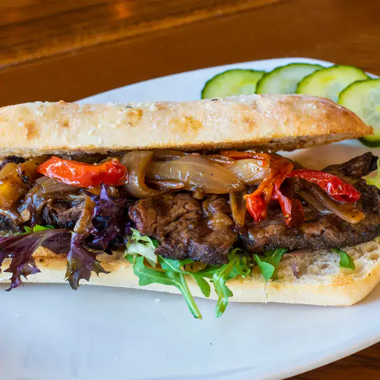 A steak sandwich served at Outback Steakhouse - Pacific Fair, one of the best family restaurants on the Gold Coast.