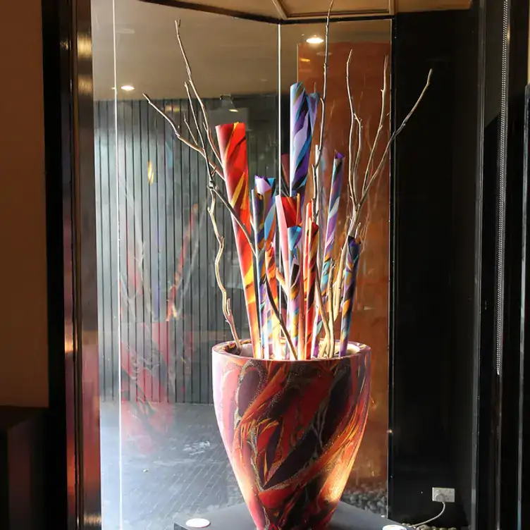 A multi-coloured vase with decorations at Ramen & Izakaya Himeji. Credit: Ramen & Izakaya Himeji