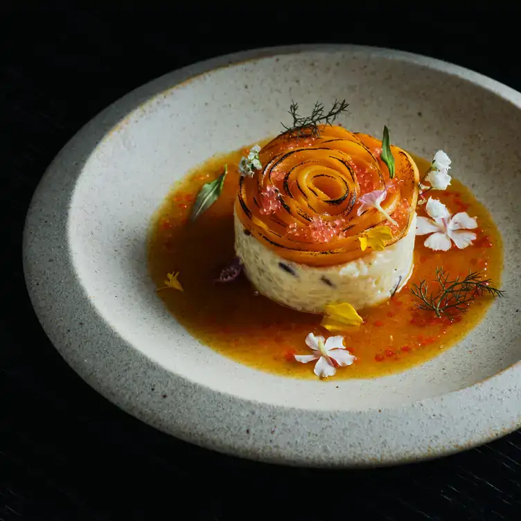 A dish plated to look like a rose served at Yugen Dining, one of the best fine-dining restaurants in Melbourne.